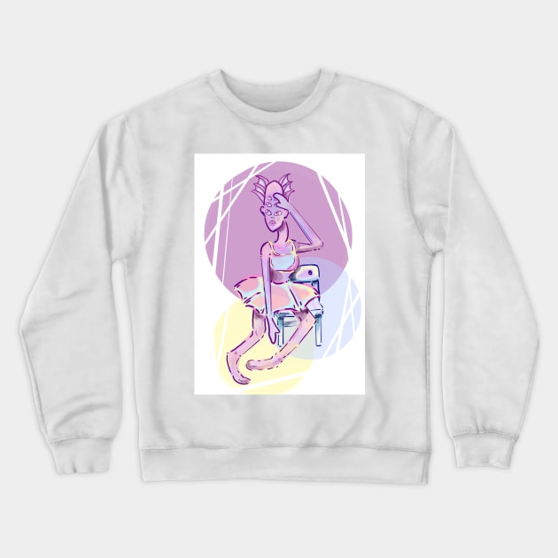 alien girl Crewneck Sweatshirt by ugnelaza